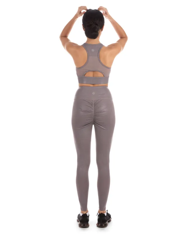Women's High-Waist Metallic Print Scrunch Butt Performance Leggings sold by MeMoi