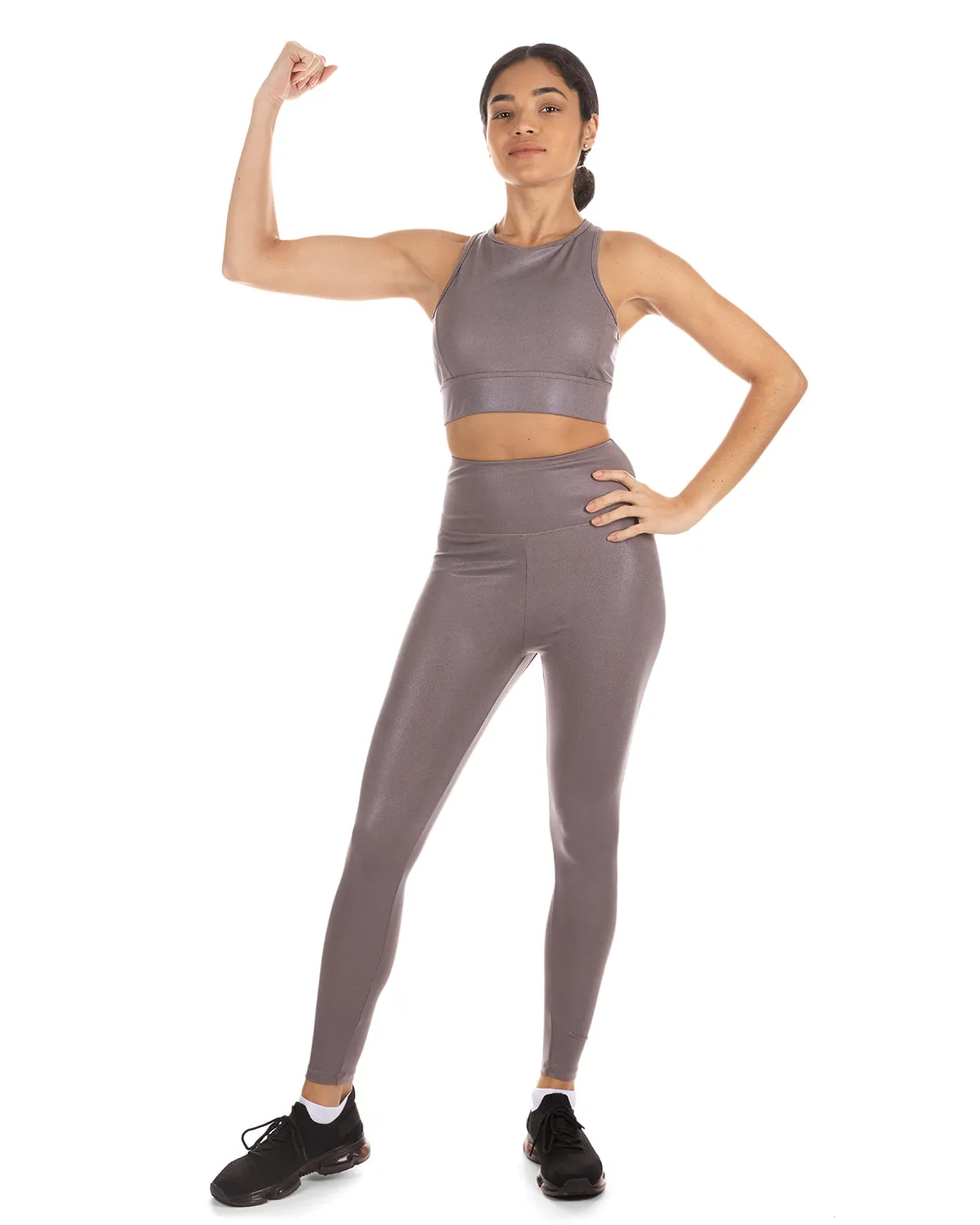 Women's High-Waist Metallic Print Scrunch Butt Performance Leggings sold by MeMoi product image thumbnail 2