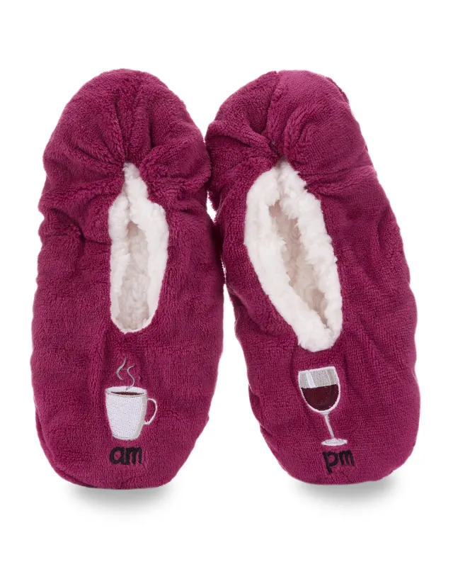 Women's Morning Brew/Night Cap Sherpa Lined Slippers made by MeMoi