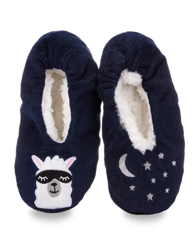 Women's Luxe Llama Sherpa Lined Slippers sold by MeMoi