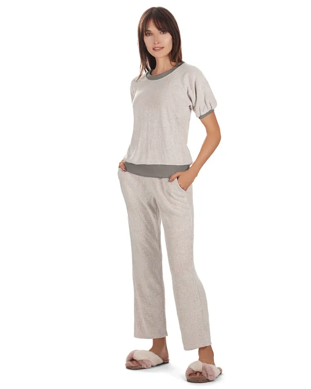 Women's Bamboo-Blend Spa Terry Matching Top and Pants Set sold by MeMoi