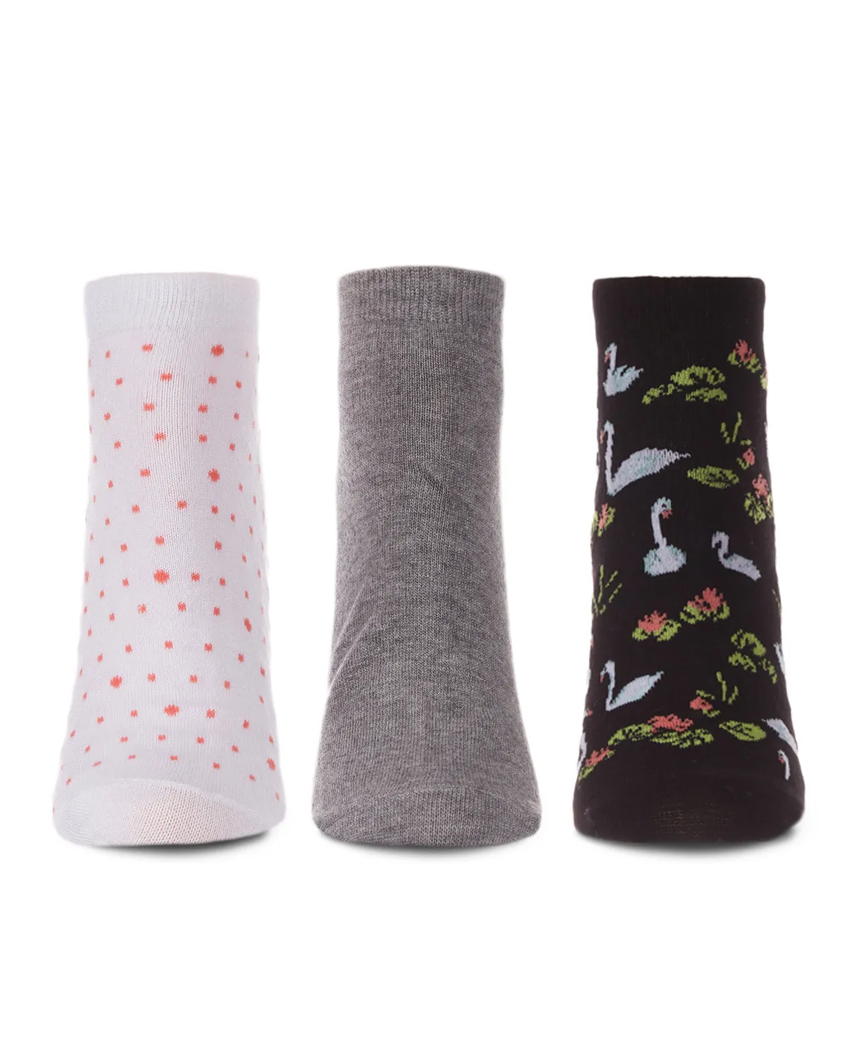 Women's 3 Pair Pack Swan Bamboo Blend Low-Cut Socks sold by MeMoi product image thumbnail 2