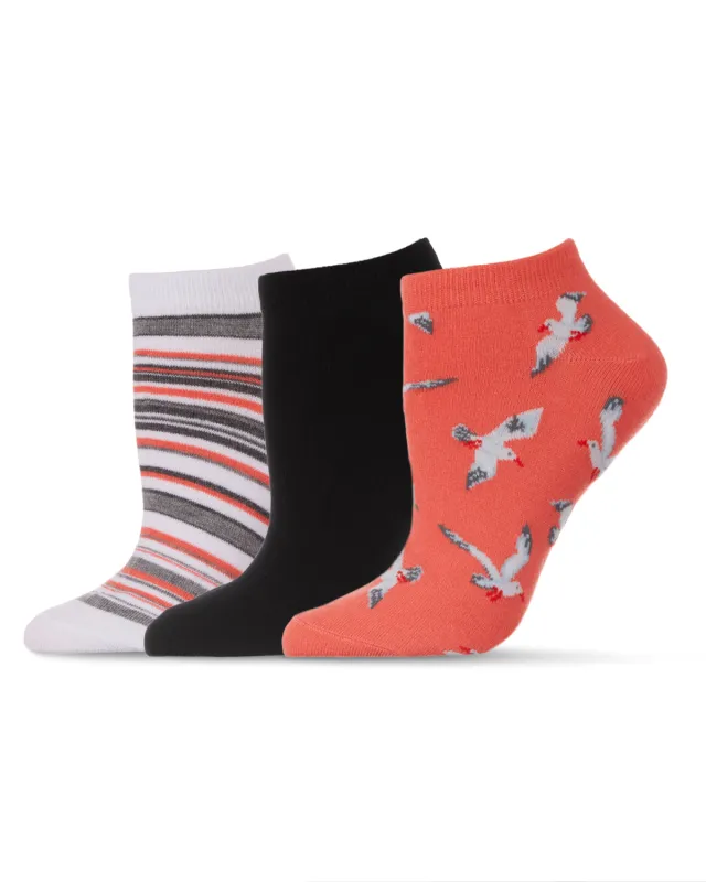 Women's 3 Pair Pack Seagulls Bamboo Blend Low-Cut Socks sold by MeMoi