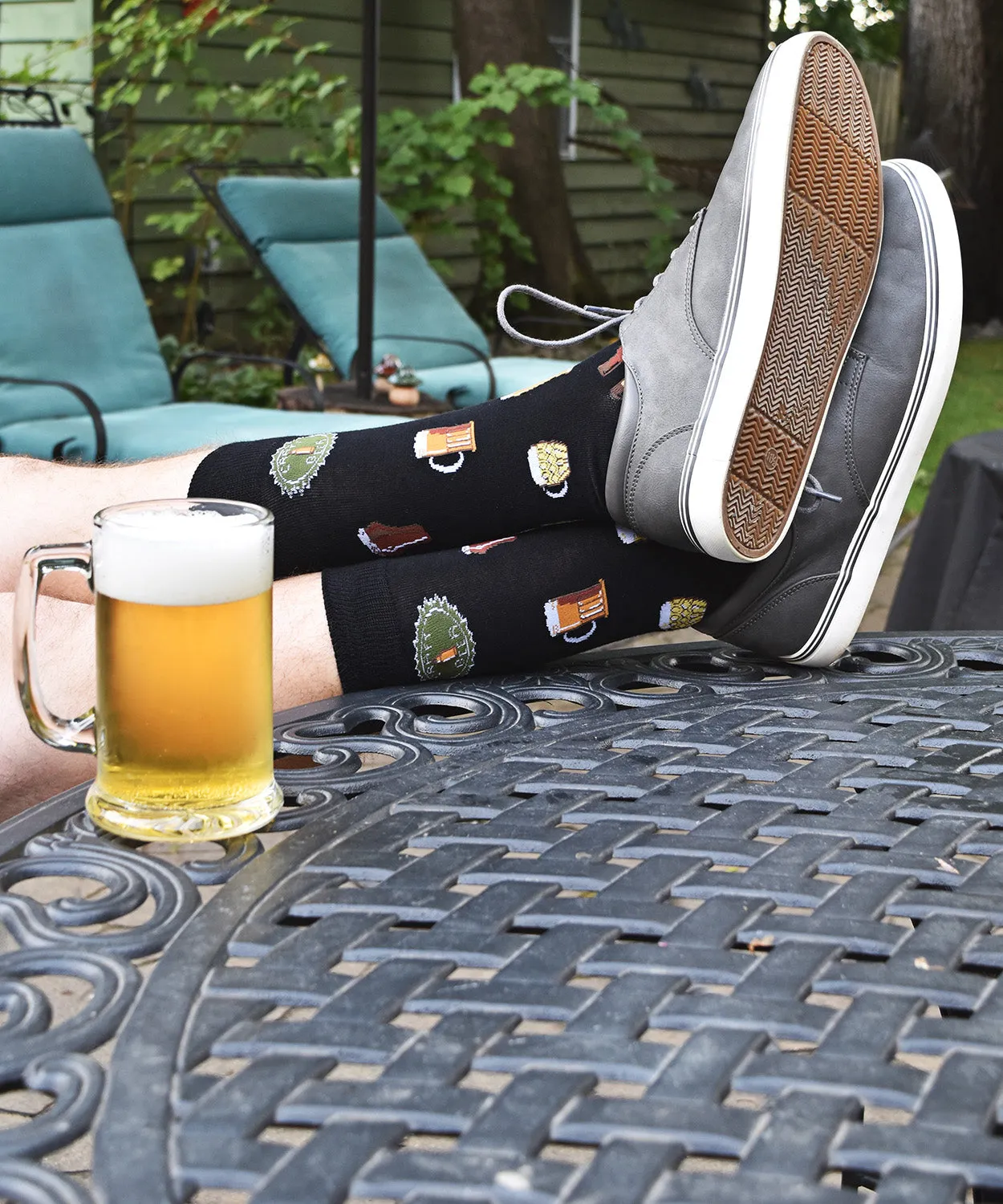 Men's Cheers to Craft Beer Bamboo Blend Novelty Crew Sock sold by MeMoi product image thumbnail 3