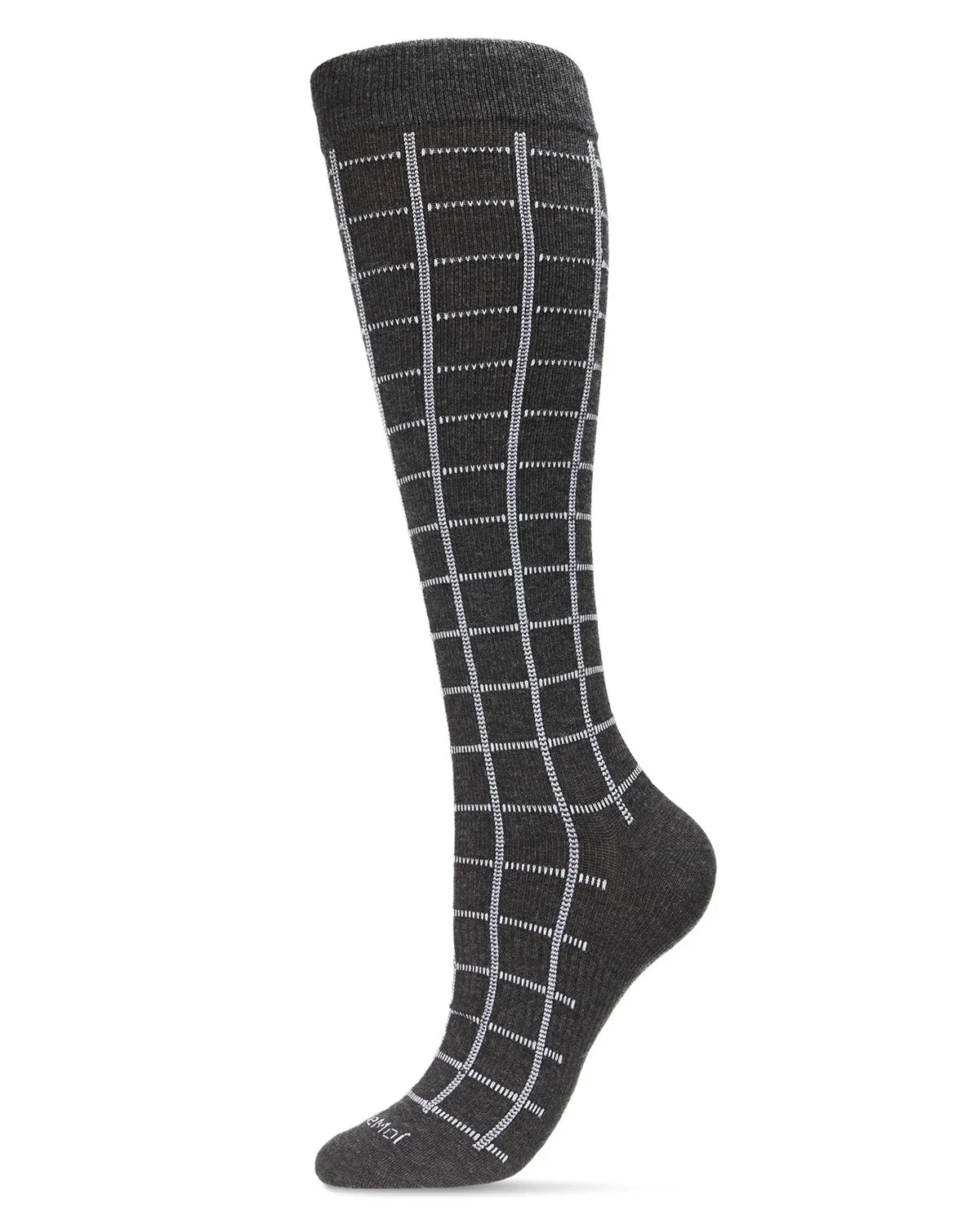 Unisex Window Pane Knee High Cotton Blend 15-20mmHg Graduated Compression Socks sold by MeMoi product image thumbnail 3
