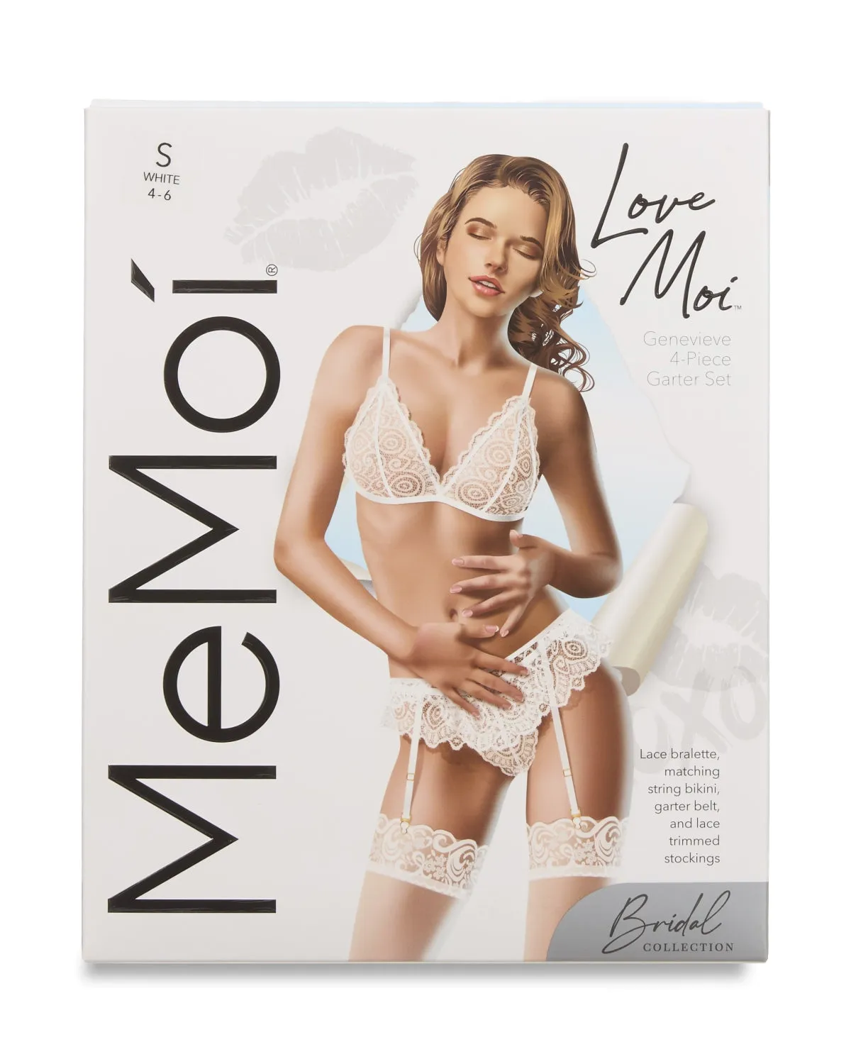 4 Piece Set Women's Genevieve Garter, Bralette, Panty, and Stockings sold by MeMoi product image thumbnail 3