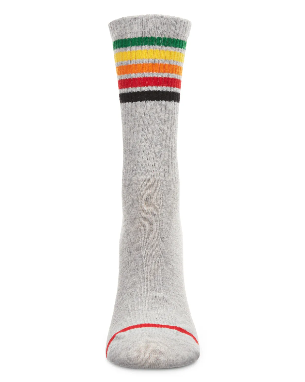 Women's Rainbow Stripe Athletic Cotton Blend Crew Sock sold by MeMoi product image thumbnail 2