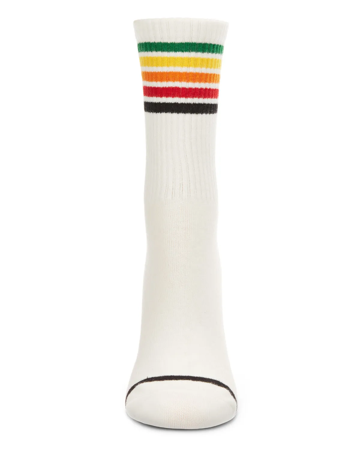 Women's Rainbow Stripe Athletic Cotton Blend Crew Sock sold by MeMoi product image thumbnail 4