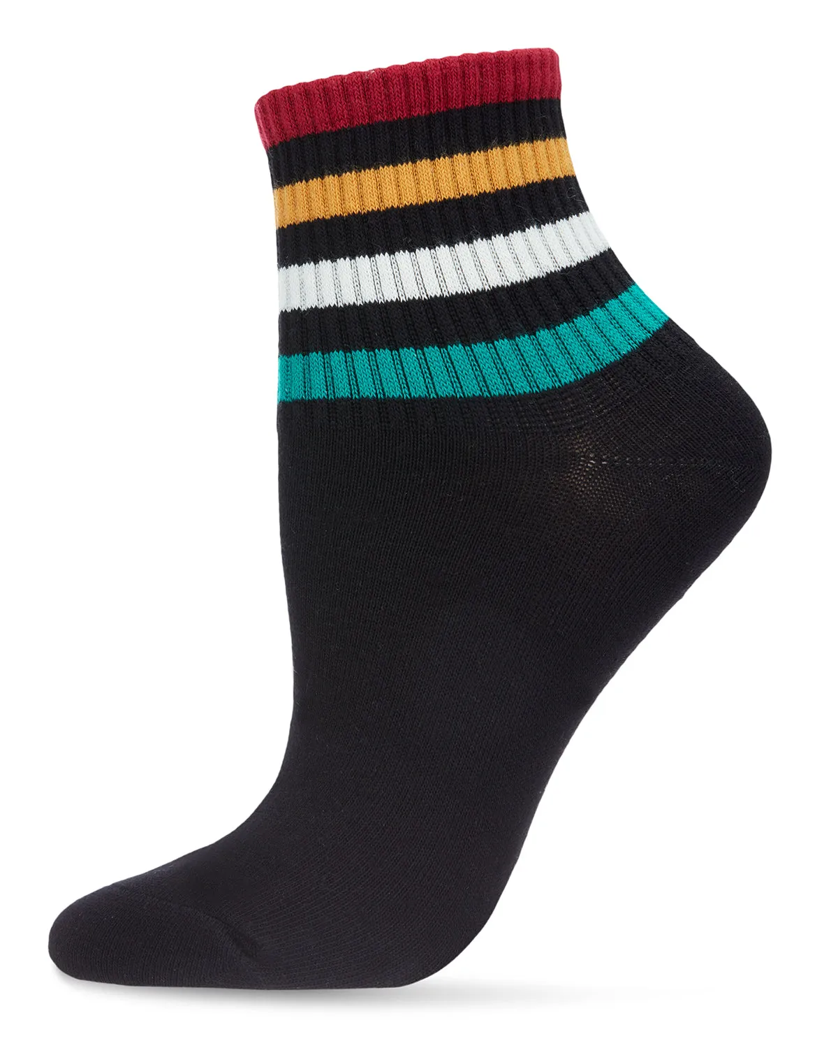 Women's Cotton Blend Retro Style Multicolor Stripe Anklet Sock sold by MeMoi