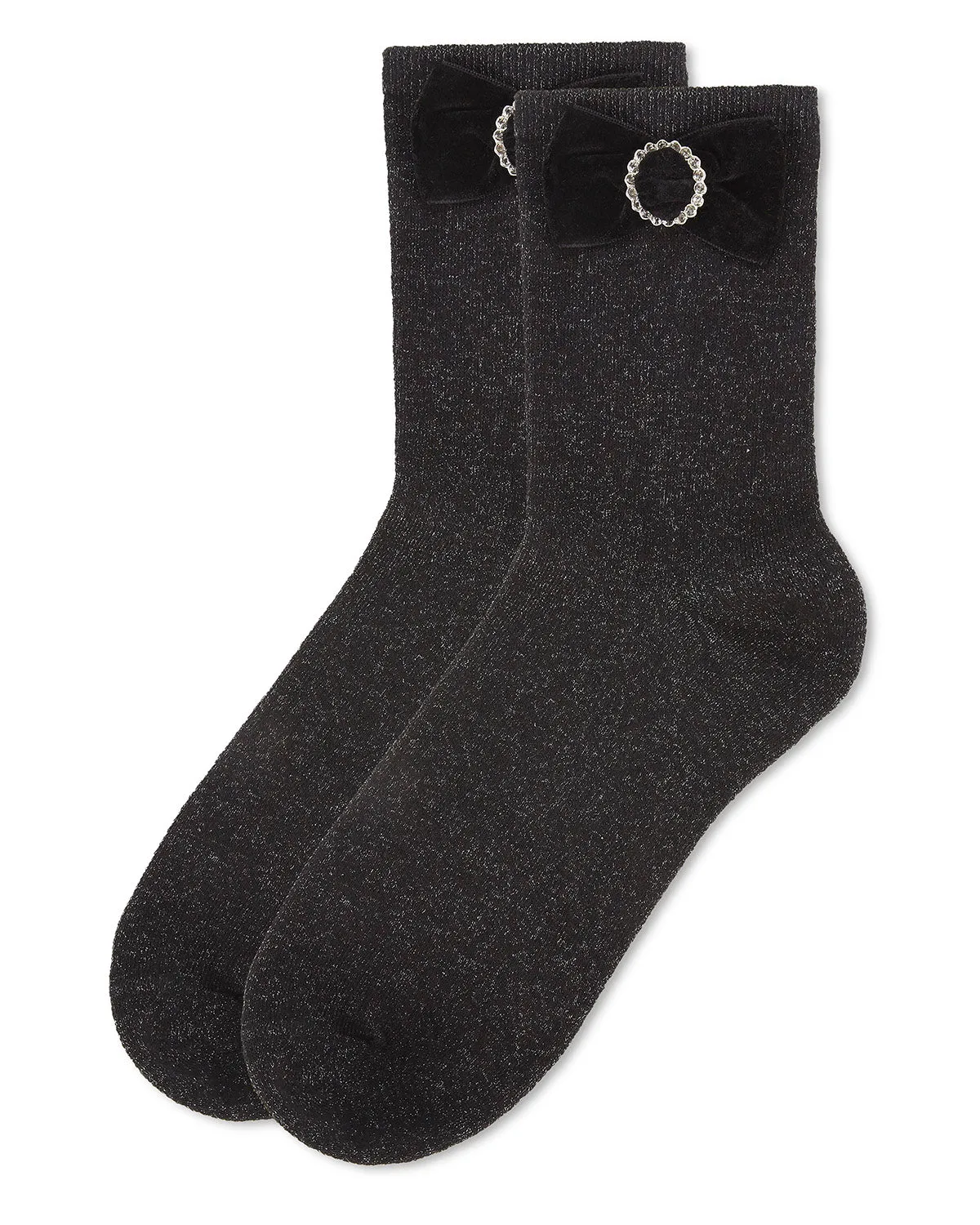 Women's Velvet Bow Metallic Lurex Crew Socks sold by MeMoi product image thumbnail 3