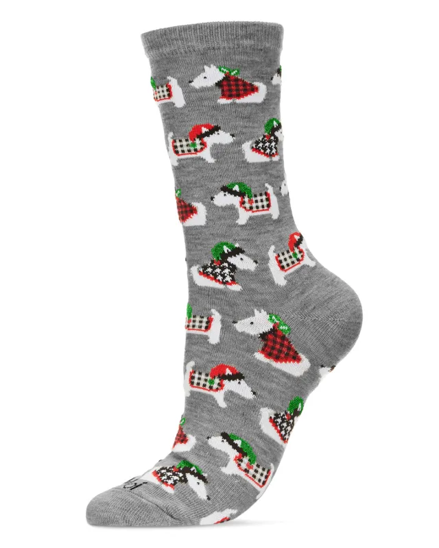 Women's Blanket Dogs Holiday Crew Socks sold by MeMoi