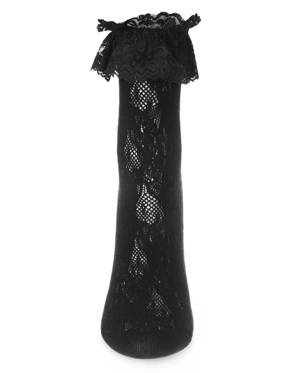 Women's Allover Lace Ruffle Cuff Crew Socks sold by MeMoi product image thumbnail 2