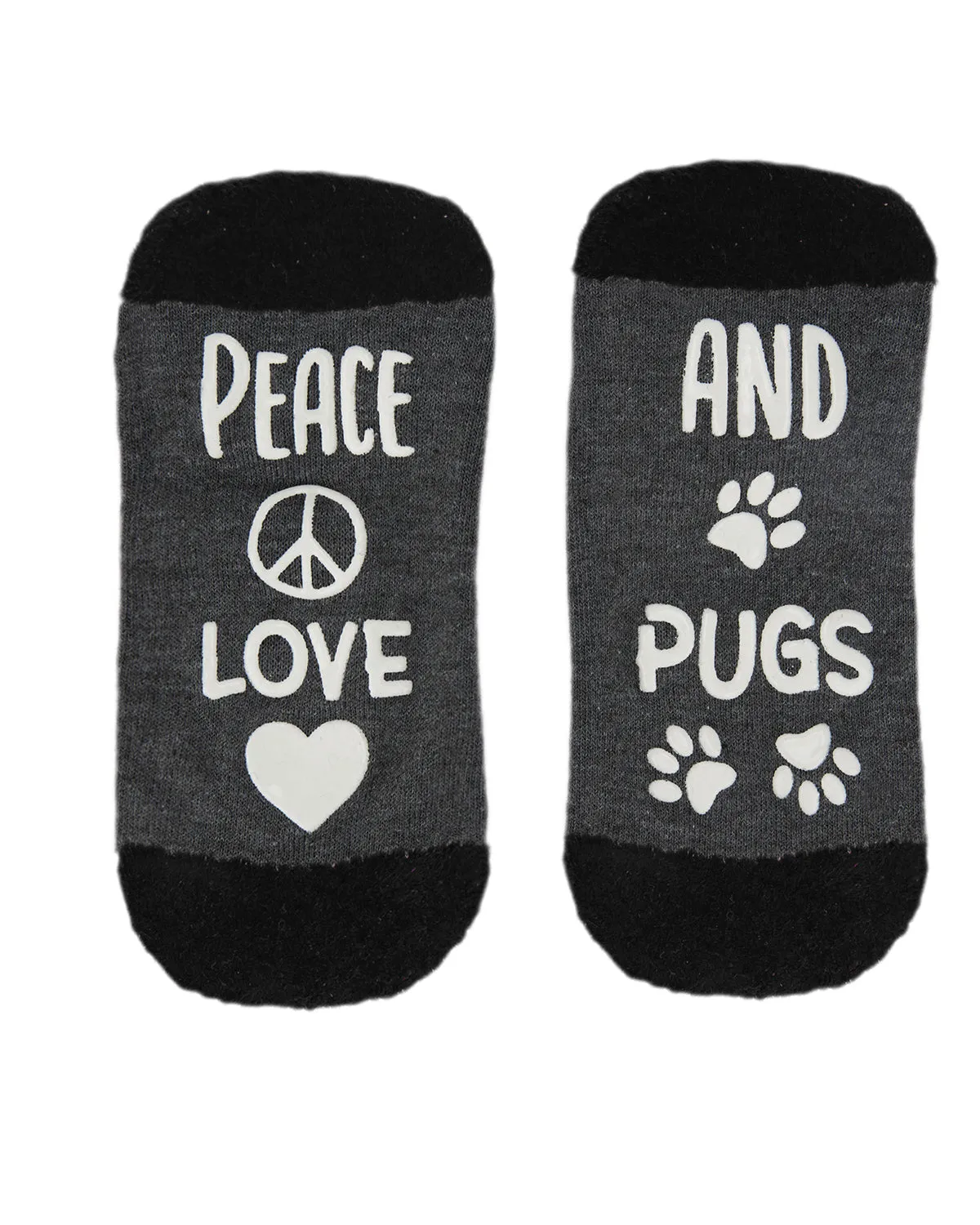 Women's Peace & Love & Pugs Low-Cut Non-Skid Socks sold by MeMoi product image thumbnail 3
