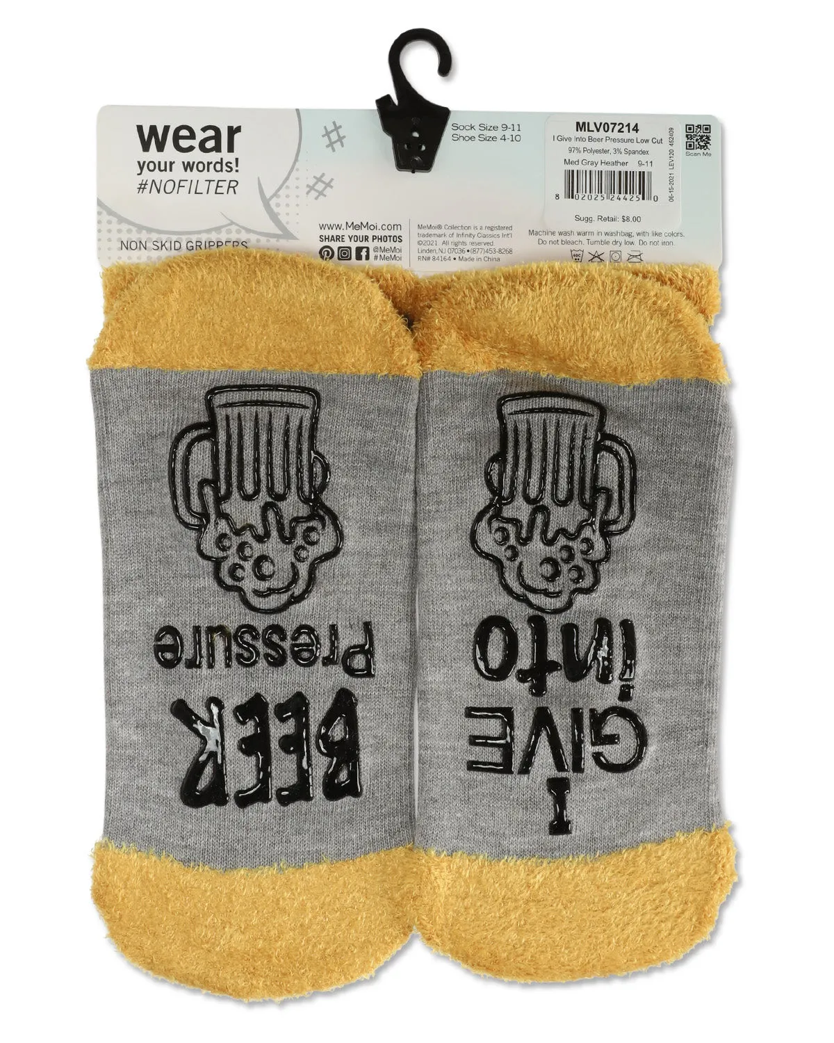 Women's I Give Into Beer Pressure Low-Cut Non-Skid Socks sold by MeMoi product image thumbnail 5