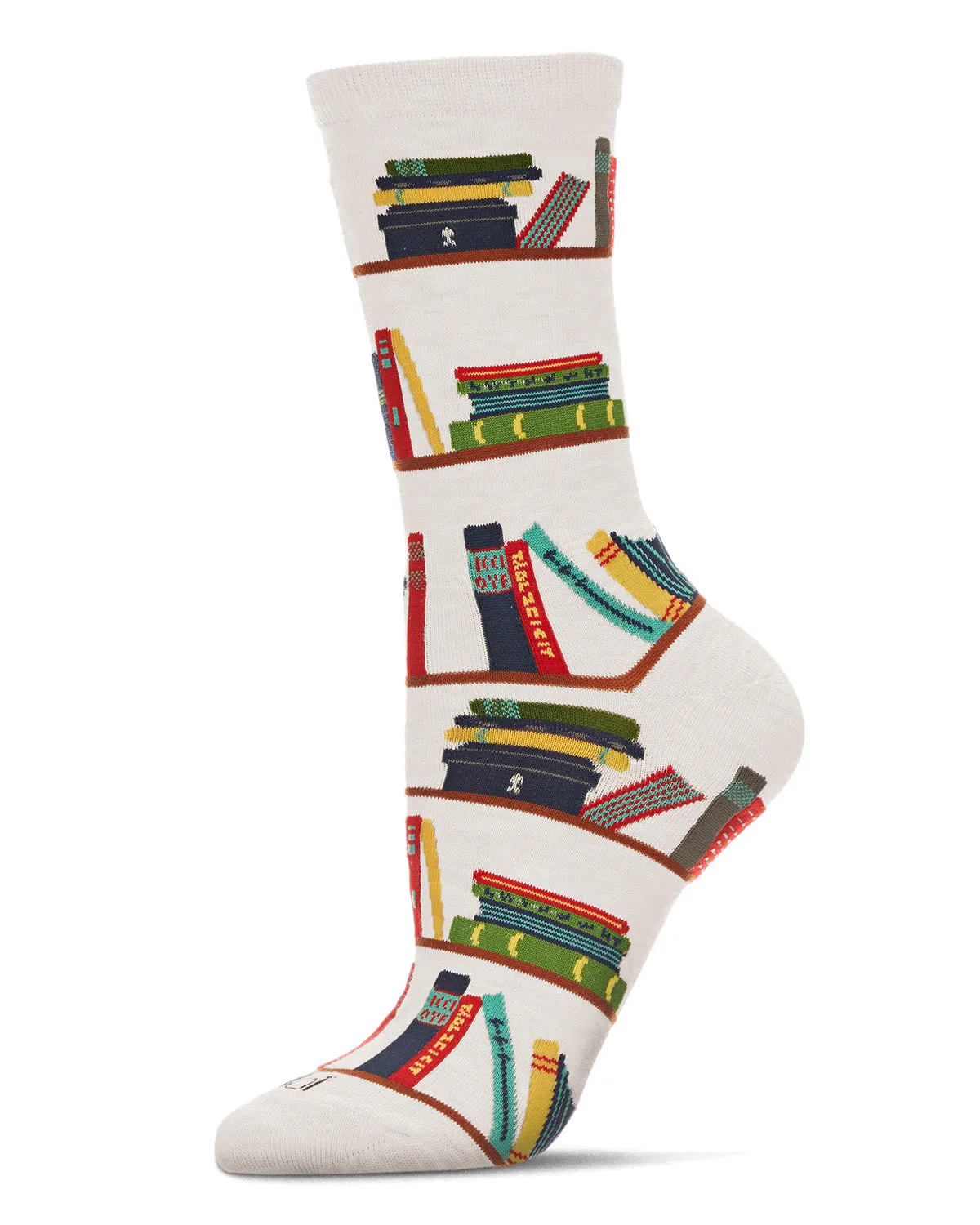 Let's Read Bookshelf Bamboo Blend Crew Sock sold by MeMoi product image thumbnail 2