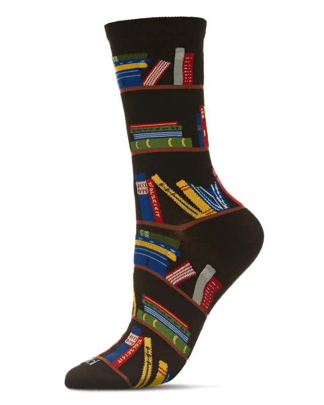 Let's Read Bookshelf Bamboo Blend Crew Sock sold by MeMoi