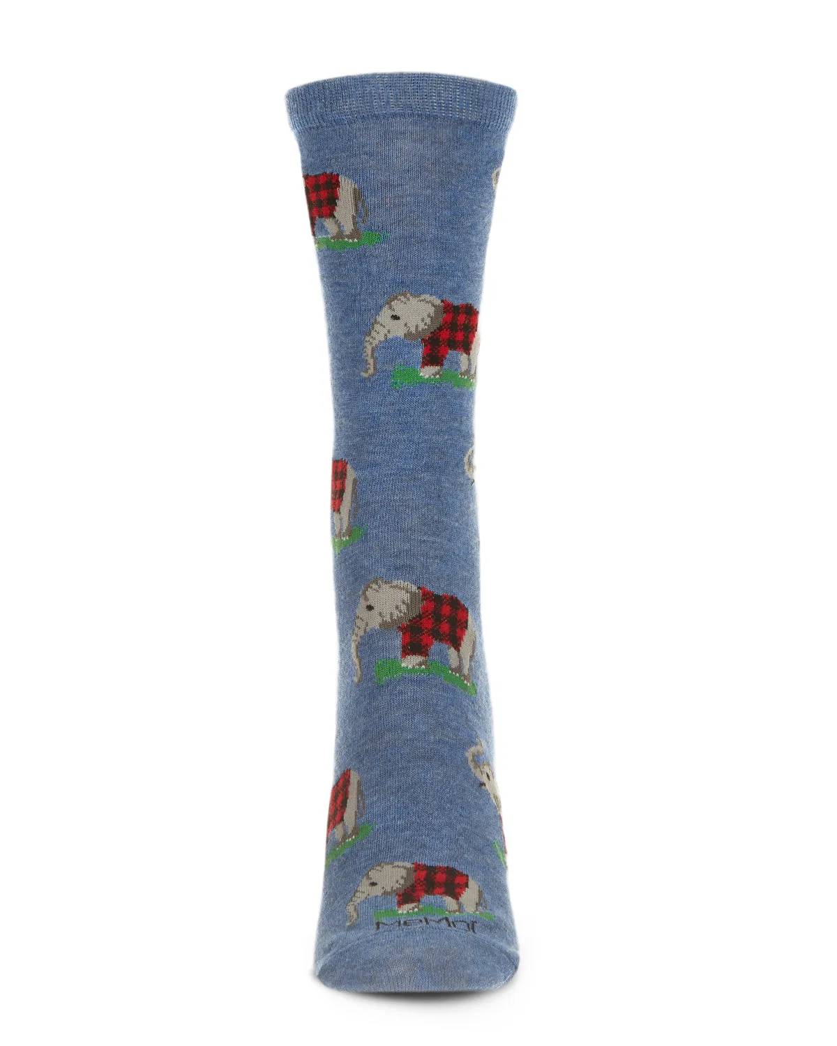 Elephants in Plaid Bamboo Blend Crew Sock sold by MeMoi product image thumbnail 4
