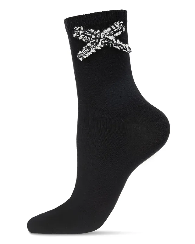 Women's Dream Bow Cotton Blend Crew Sock sold by MeMoi