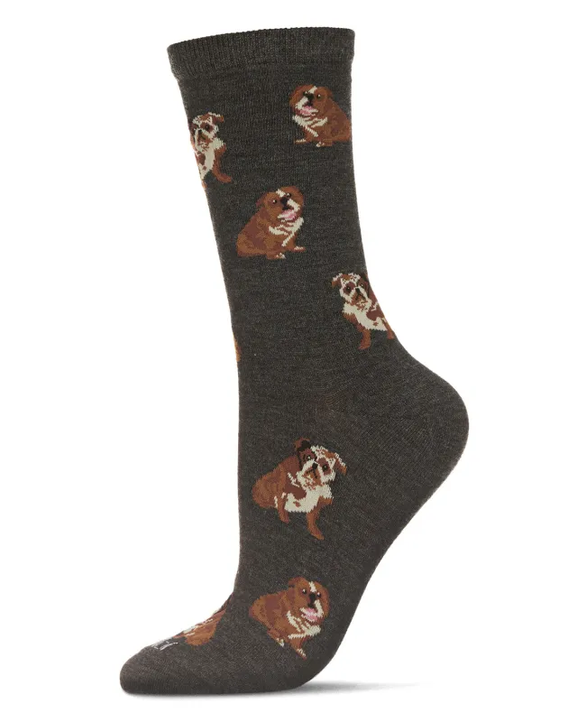 Bulldog Buddies Bamboo Blend Crew Sock sold by MeMoi