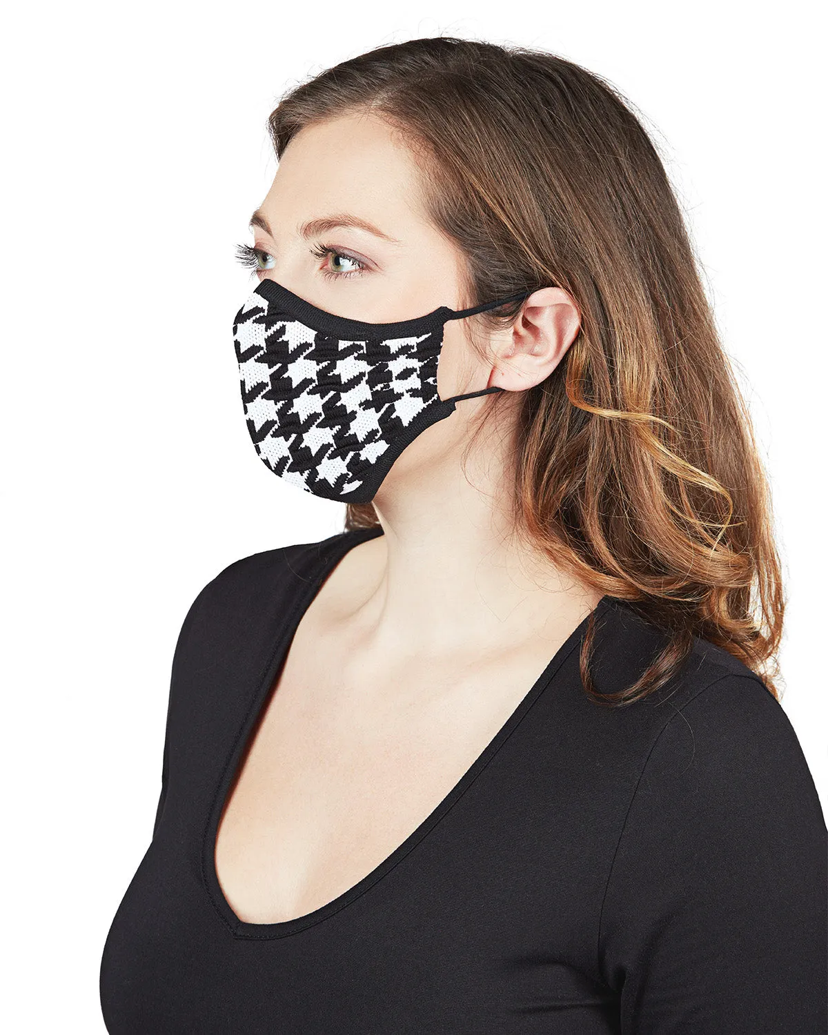 Houndstooth Unisex Face Covering sold by MeMoi product image thumbnail 2