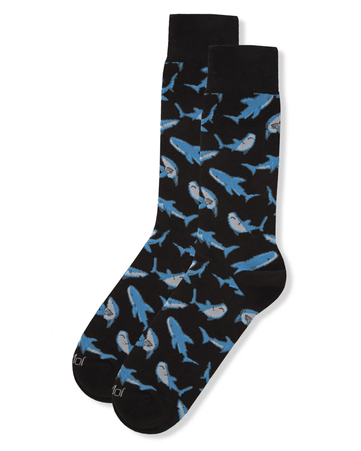 Men's Shark Attack Bamboo Crew Socks sold by MeMoi product image thumbnail 3