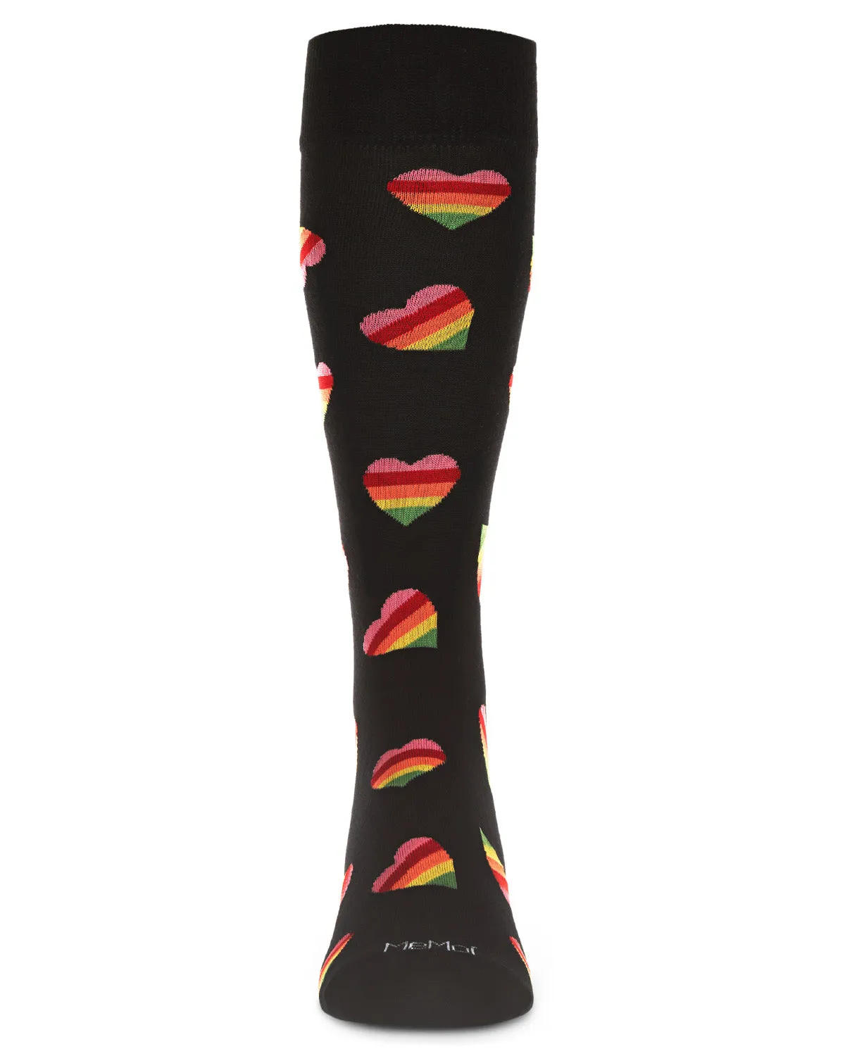 Men's Rainbow Heart Bamboo Blend Novelty Crew Sock sold by MeMoi product image thumbnail 2