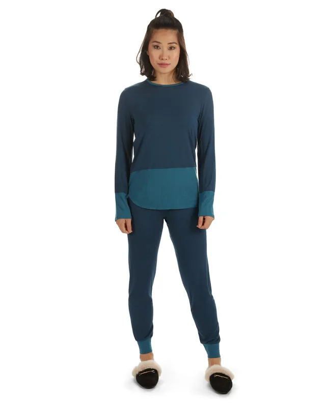 Women's 2 Piece Two Tone Blue and Gray Pajama Set sold by MeMoi