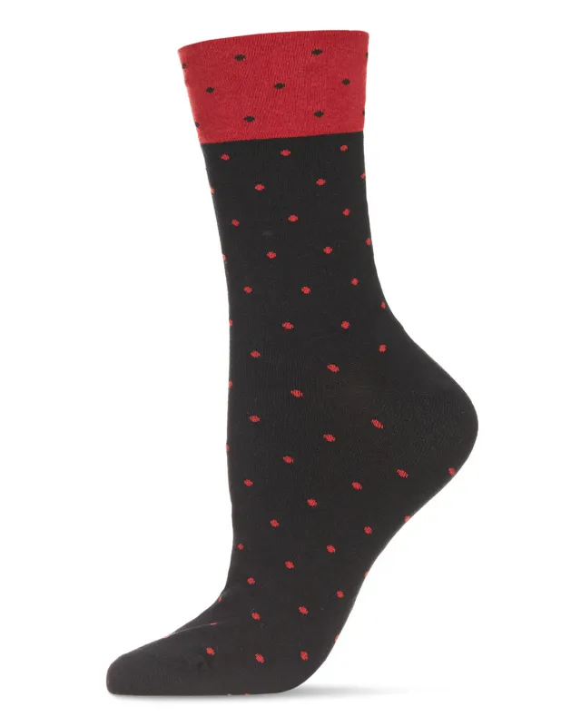 Contrast Dot Cotton Blend Ankle Socks sold by MeMoi