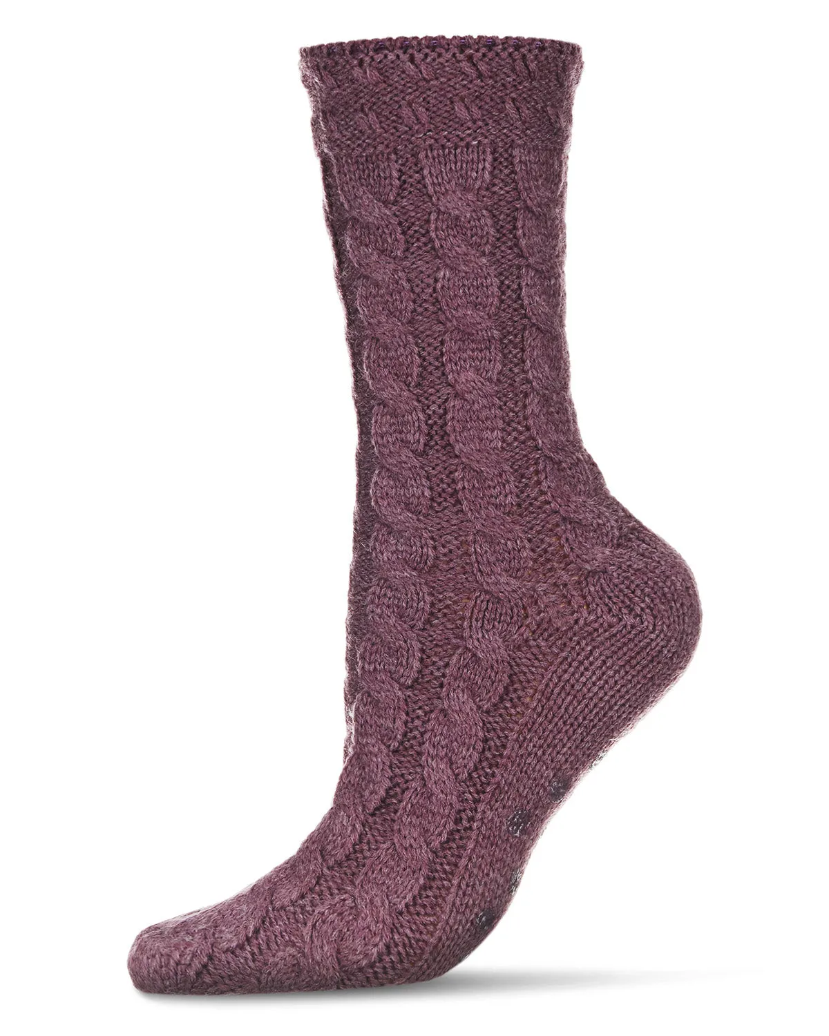 Classic Twist Chunky Knit Non-Skid Crew Sock sold by MeMoi product image thumbnail 5