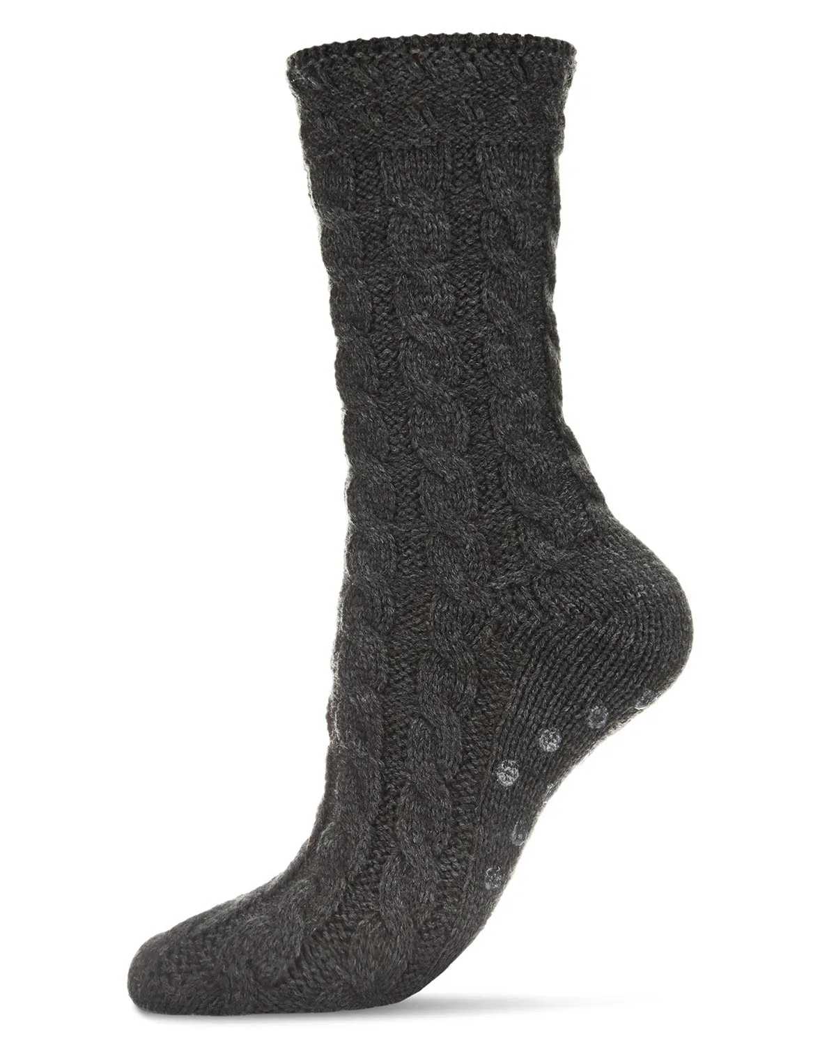 Classic Twist Chunky Knit Non-Skid Crew Sock sold by MeMoi product image thumbnail 3