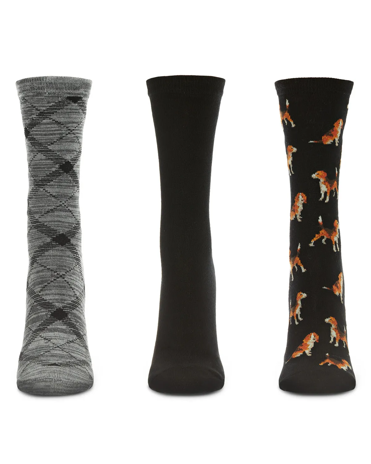 Women's 3 Pair Pack Beagle Bamboo Blend Crew Socks sold by MeMoi product image thumbnail 2