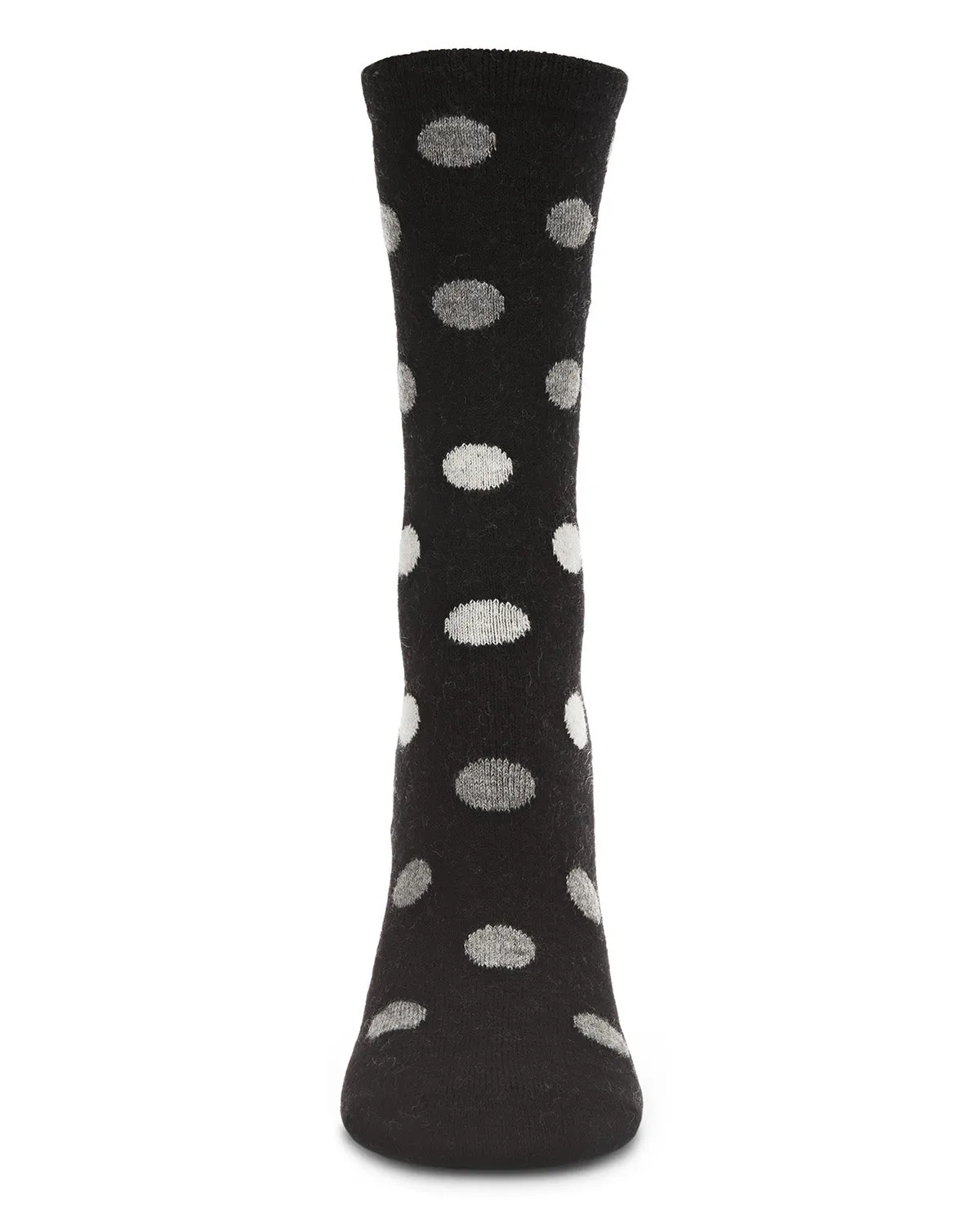 Women's Multi Shade Polka Dot Cashmere Blend Crew Socks sold by MeMoi product image thumbnail 2