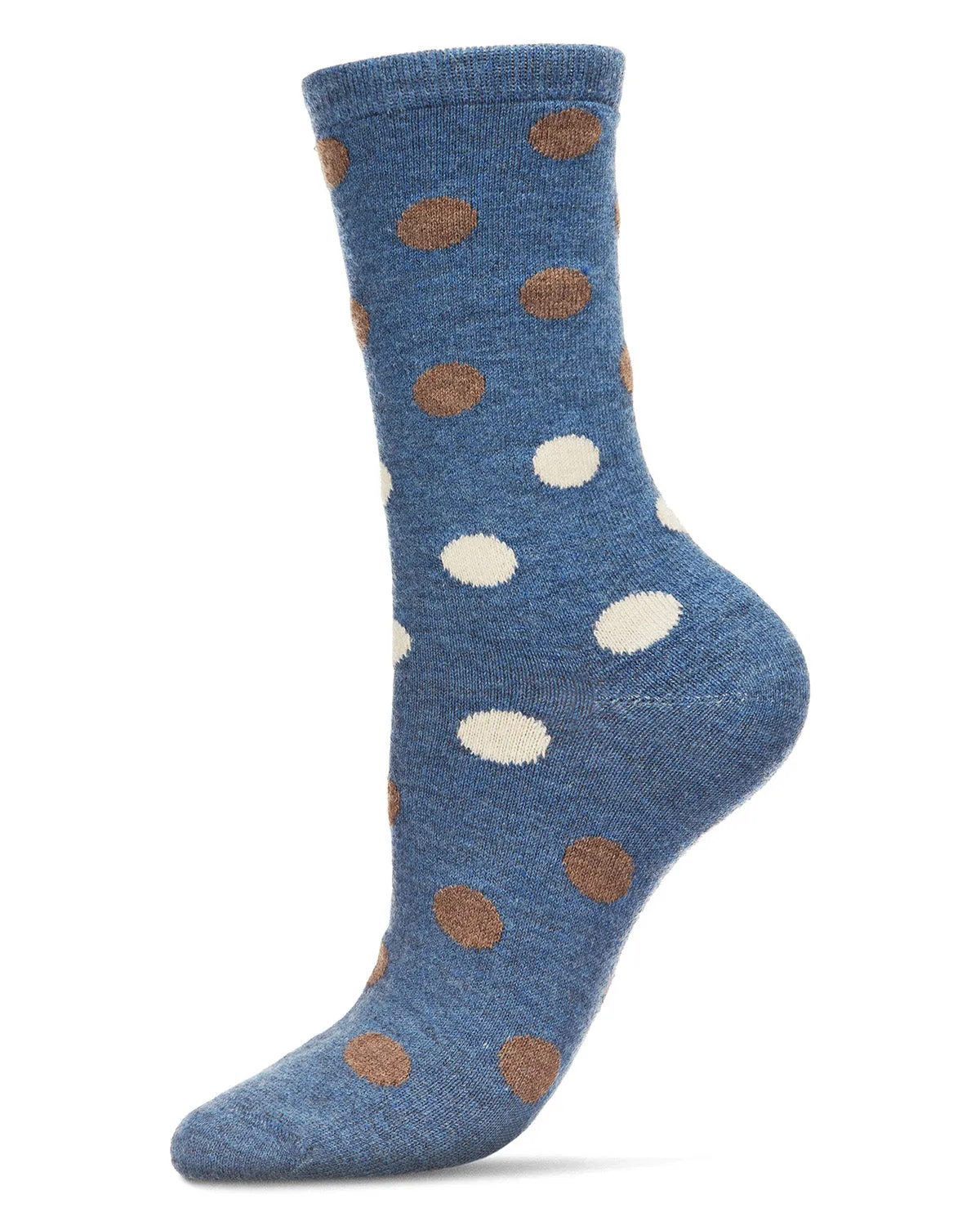 Women's Multi Shade Polka Dot Cashmere Blend Crew Socks sold by MeMoi product image thumbnail 3