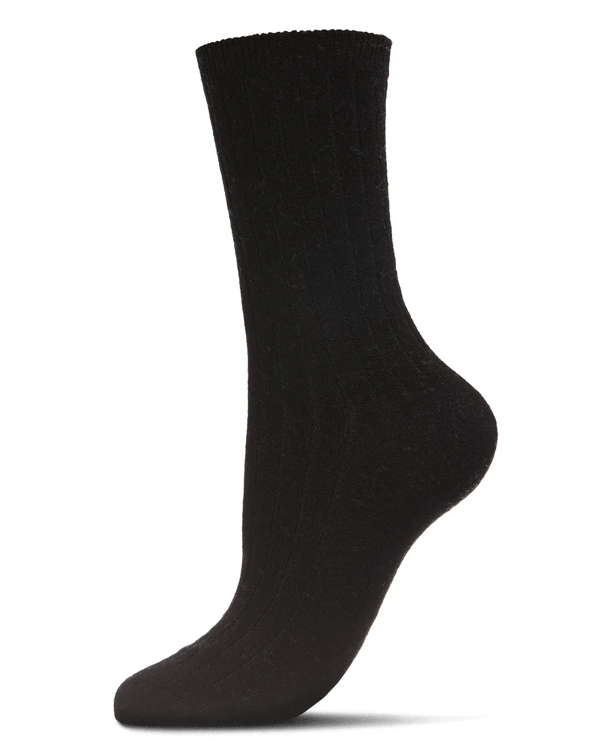 Women's Soft Solid Luxe Ribbed Cashmere Blend Crew Socks sold by MeMoi