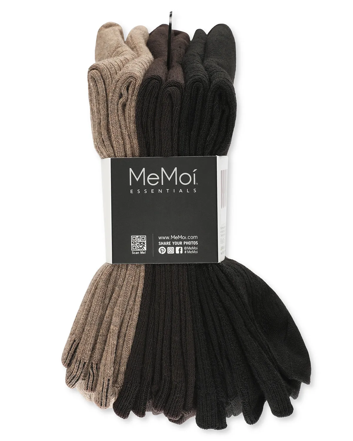 Women's 6 Pair Pack Basic Rib/Flat Knit/Cable Crew Socks sold by MeMoi product image thumbnail 3