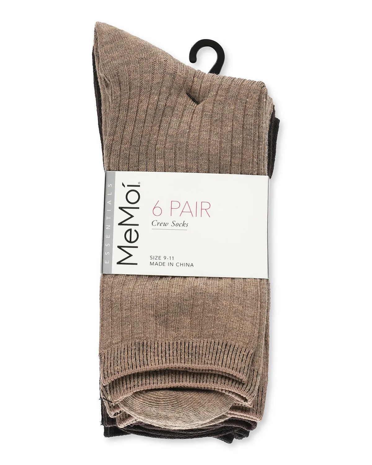 Women's 6 Pair Pack Basic Rib/Flat Knit/Cable Crew Socks sold by MeMoi product image thumbnail 2