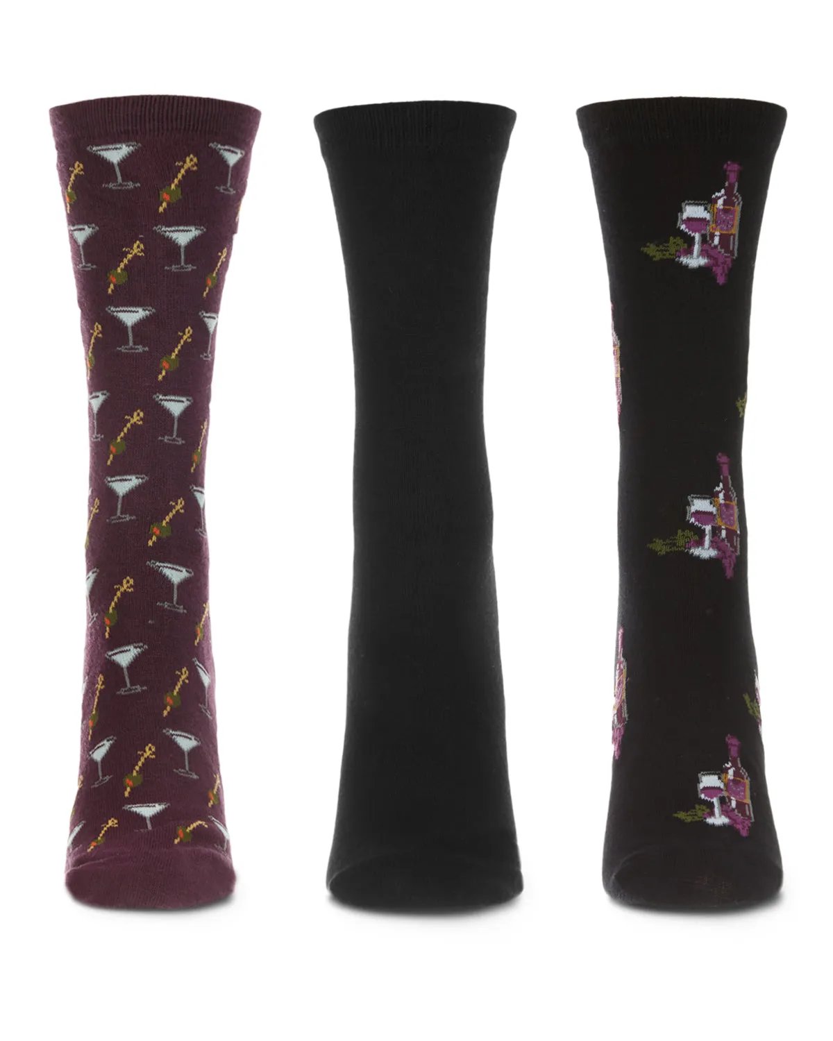 Fine Wine Bamboo Blend Crew 3 Pair Pack sold by MeMoi product image thumbnail 2