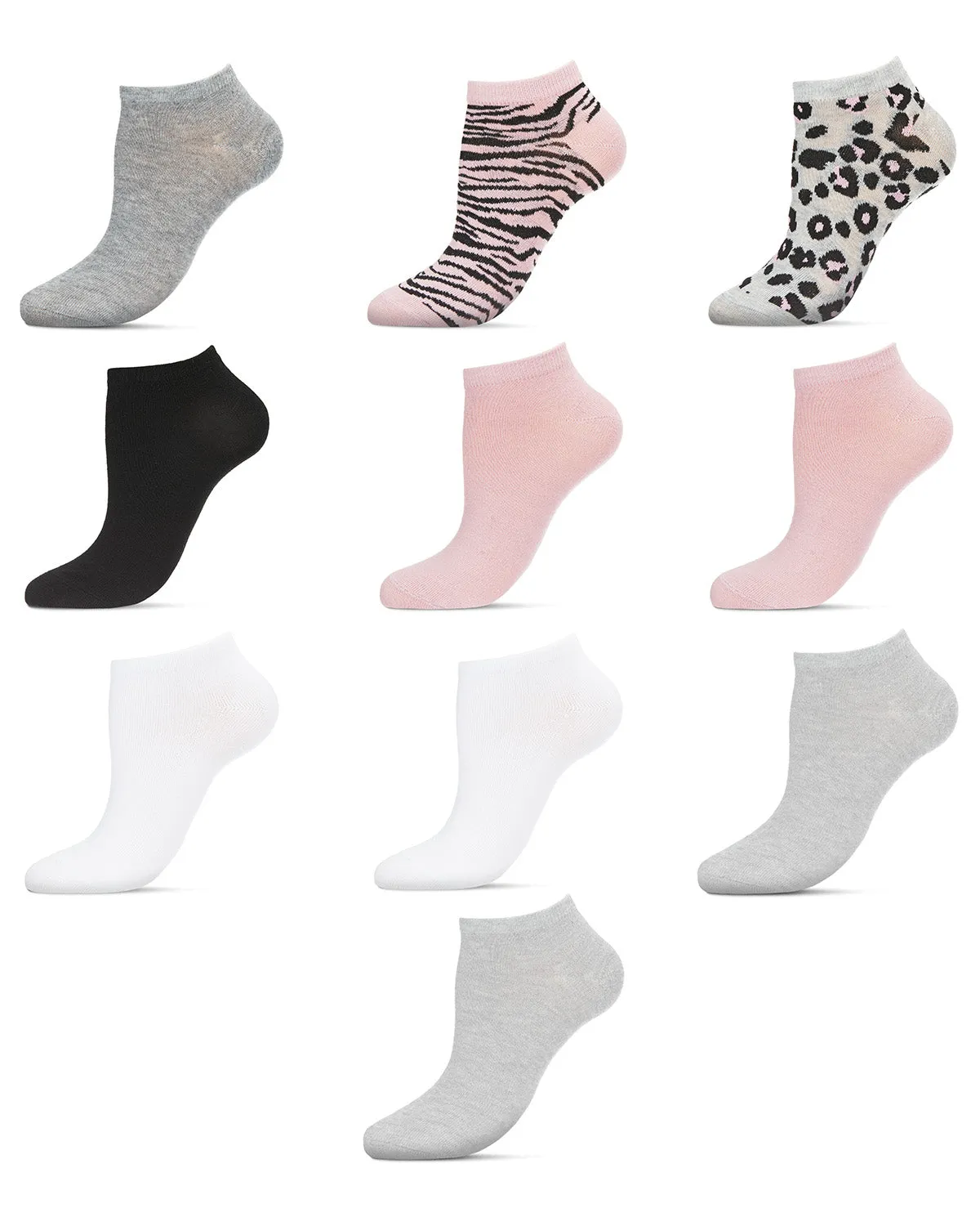 Women's 10 Pair Pack Leopard Print Low Cut Socks sold by MeMoi
