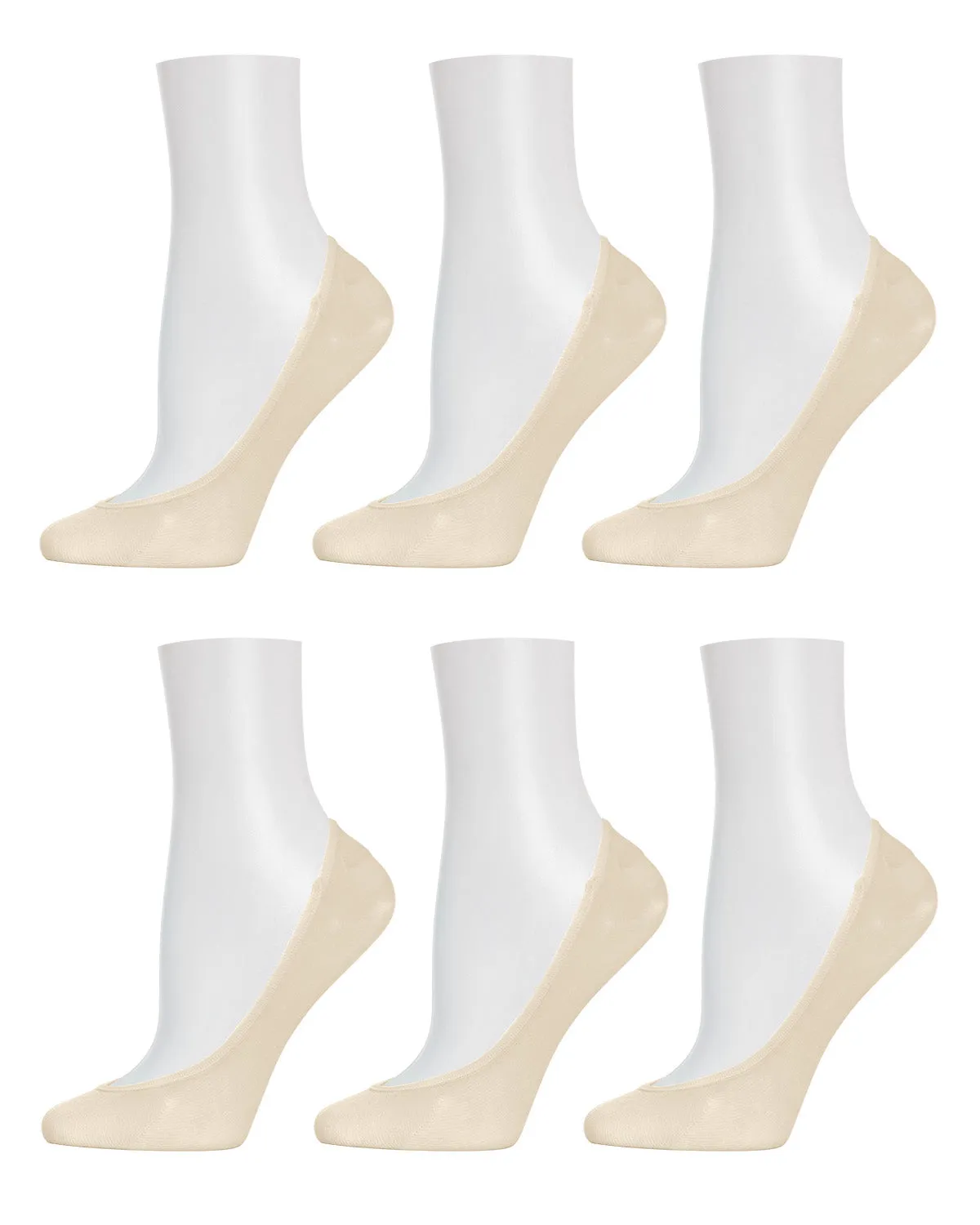 Women's 6 Pair Pack Barely There Micro Liner No-Show Socks sold by MeMoi product image thumbnail 2