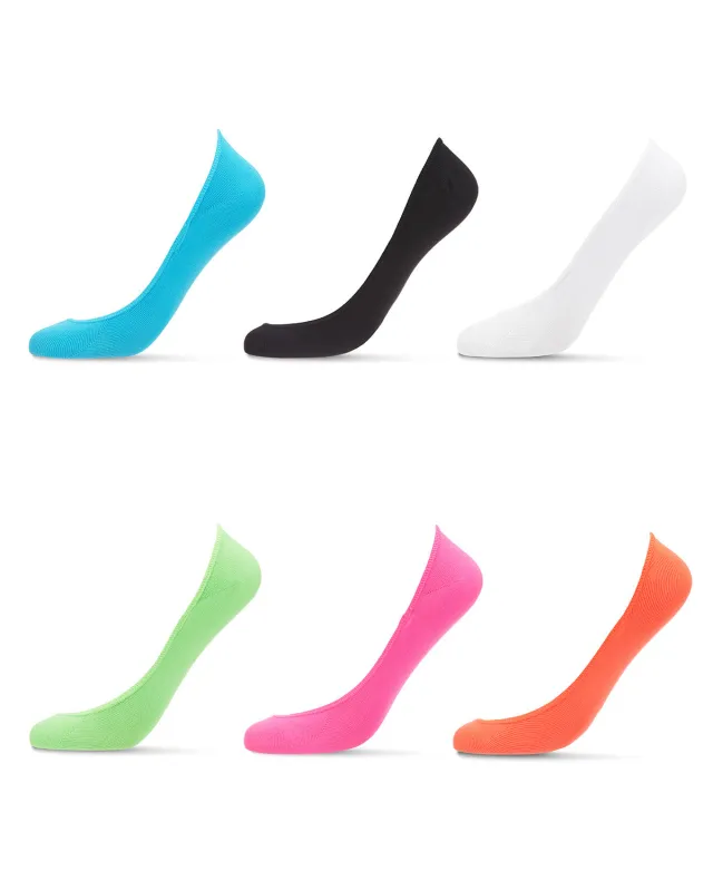 Women's 6 Pair Pack Barely There Micro Liner No-Show Socks sold by MeMoi