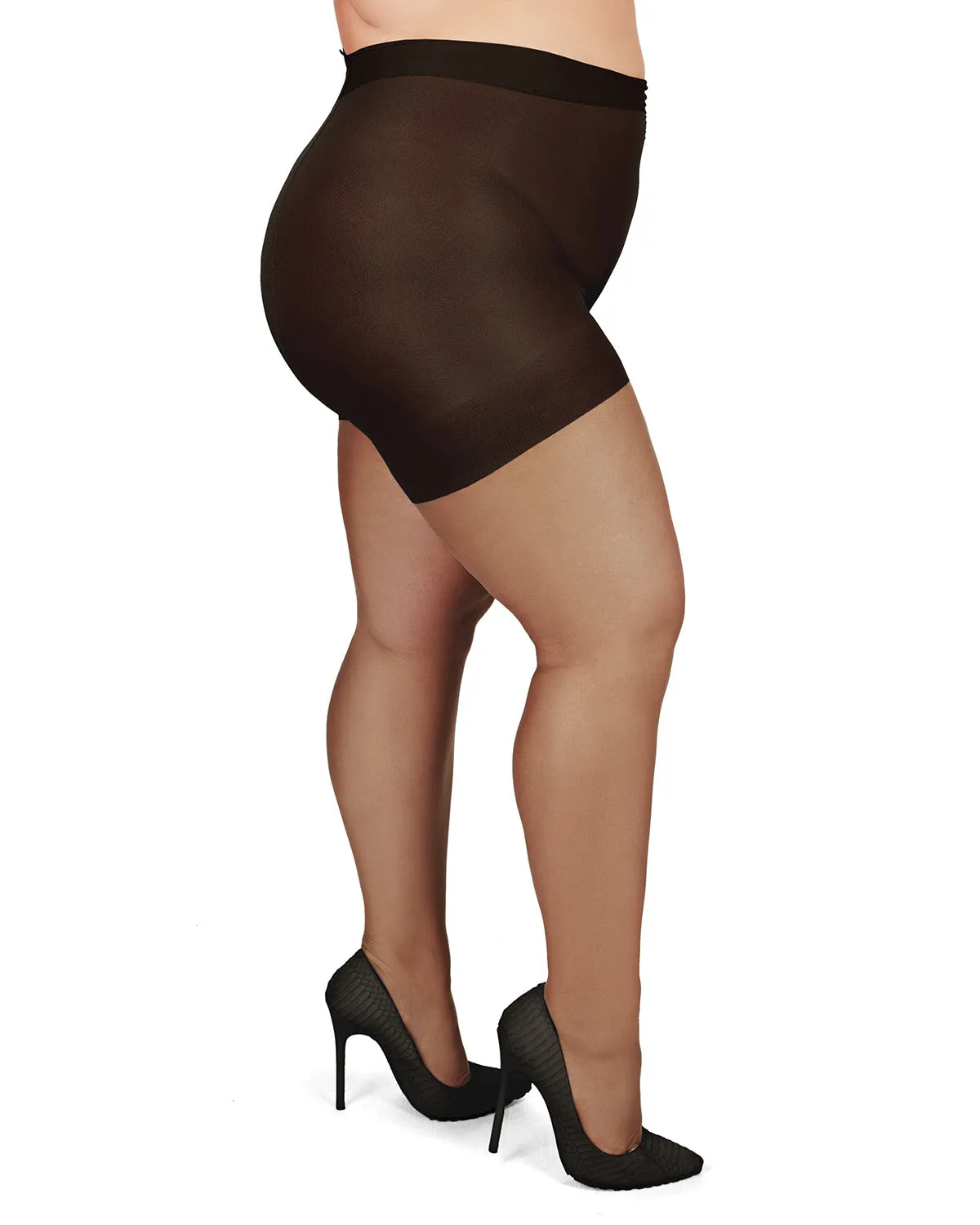 Plus Size Curvy Ultra Sheer Control Top Pantyhose sold by MeMoi product image thumbnail 5
