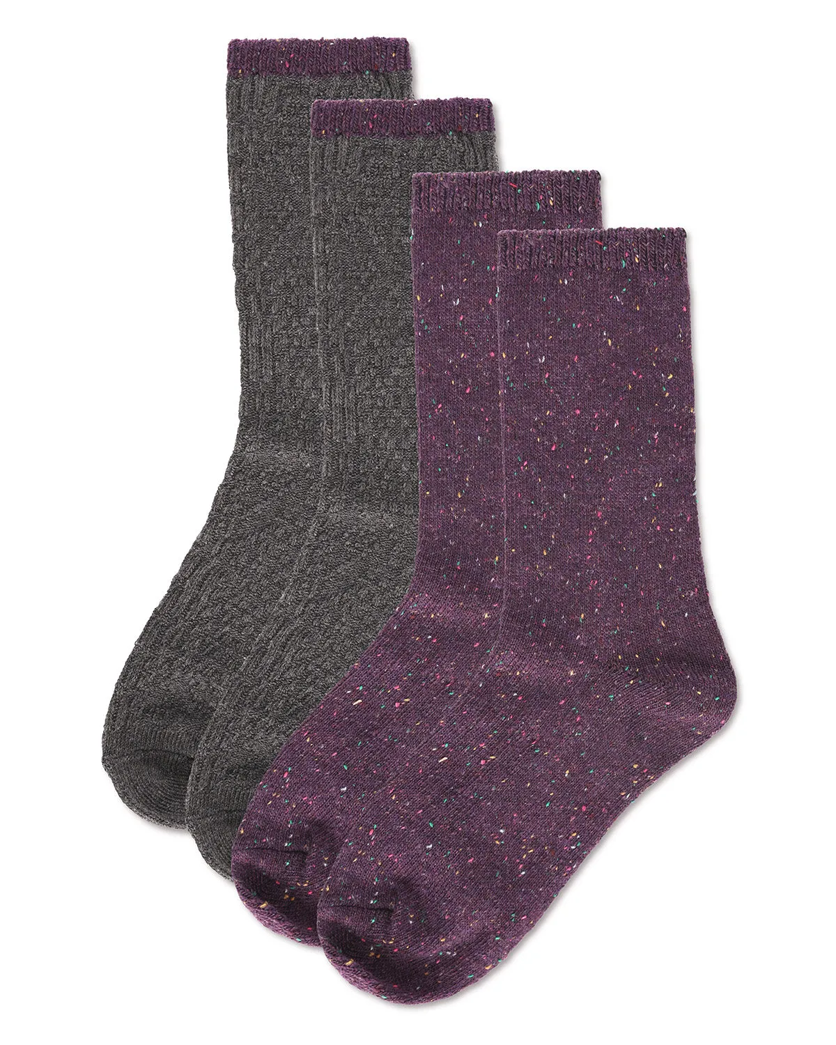 Speckled Colorblock Cotton Blend Crew Sock 2 Pair Pack sold by MeMoi product image thumbnail 4