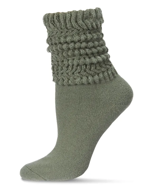 Women's Wide Ribbed Cotton Blend Slouch Crew Socks sold by MeMoi