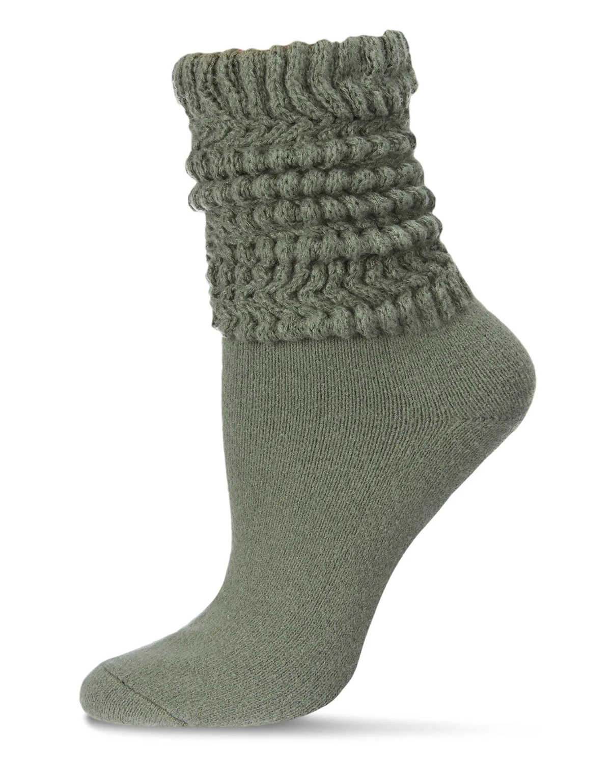 Women's Wide Ribbed Cotton Blend Slouch Crew Socks sold by MeMoi