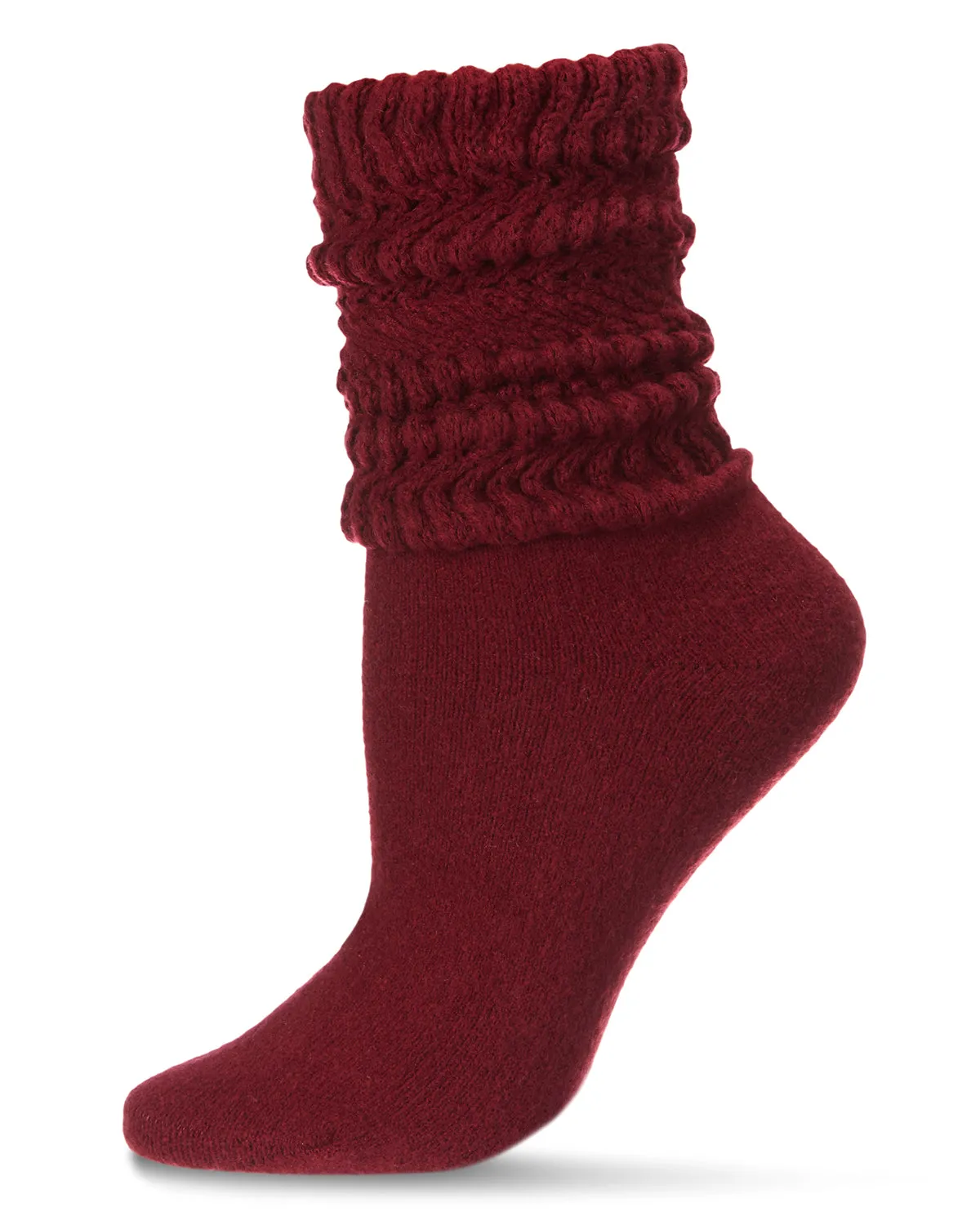 Women's Wide Ribbed Cotton Blend Slouch Crew Socks sold by MeMoi product image thumbnail 3