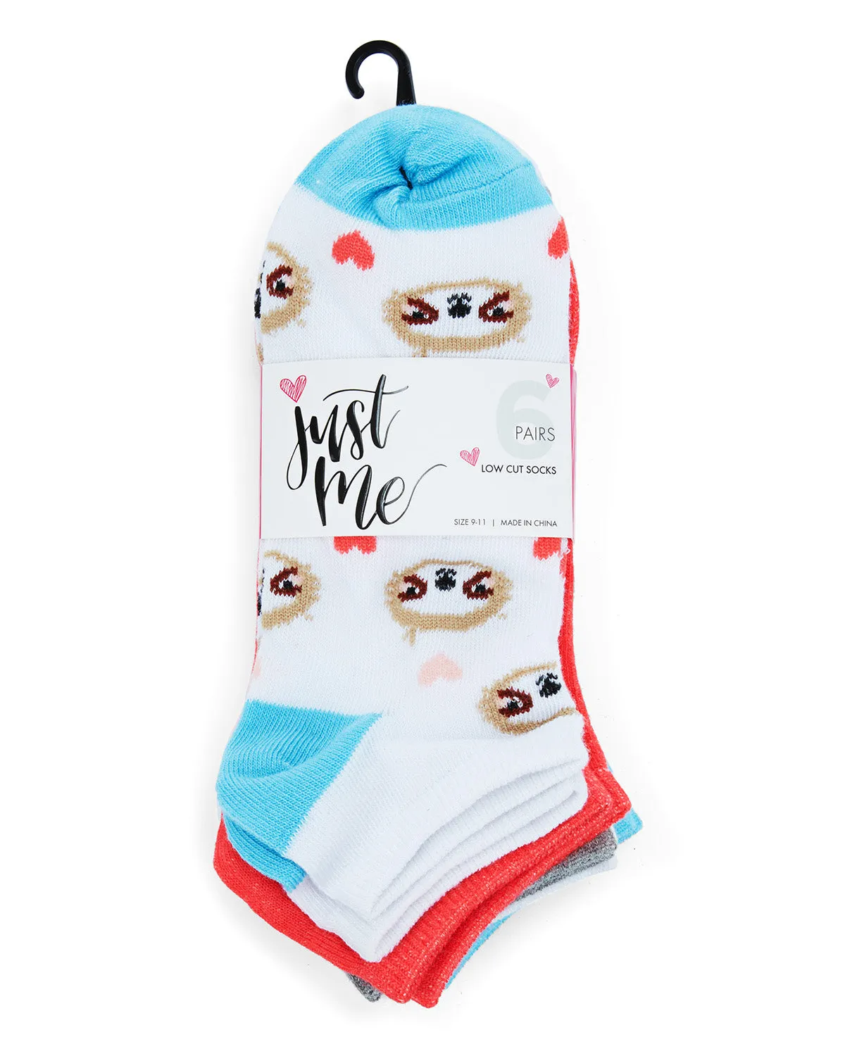 Women's 6 Pair Pack Sloth Faces Low Cut Socks sold by MeMoi product image thumbnail 2