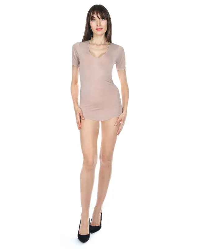 Women's Modal Short Sleeve V Neck Top sold by MeMoi