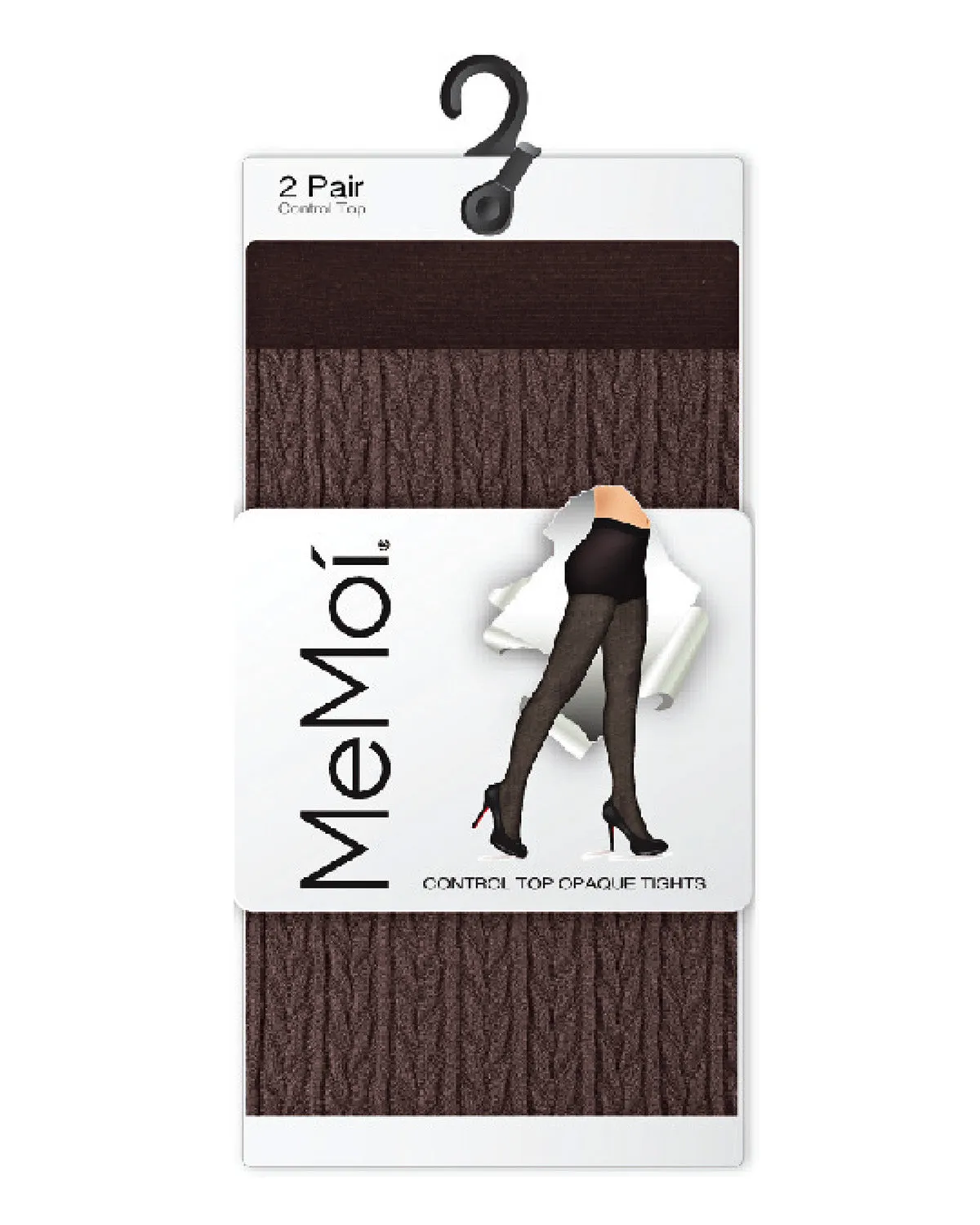 Braided Chain/Solid Control Top Tights 2 Pack sold by MeMoi product image thumbnail 5