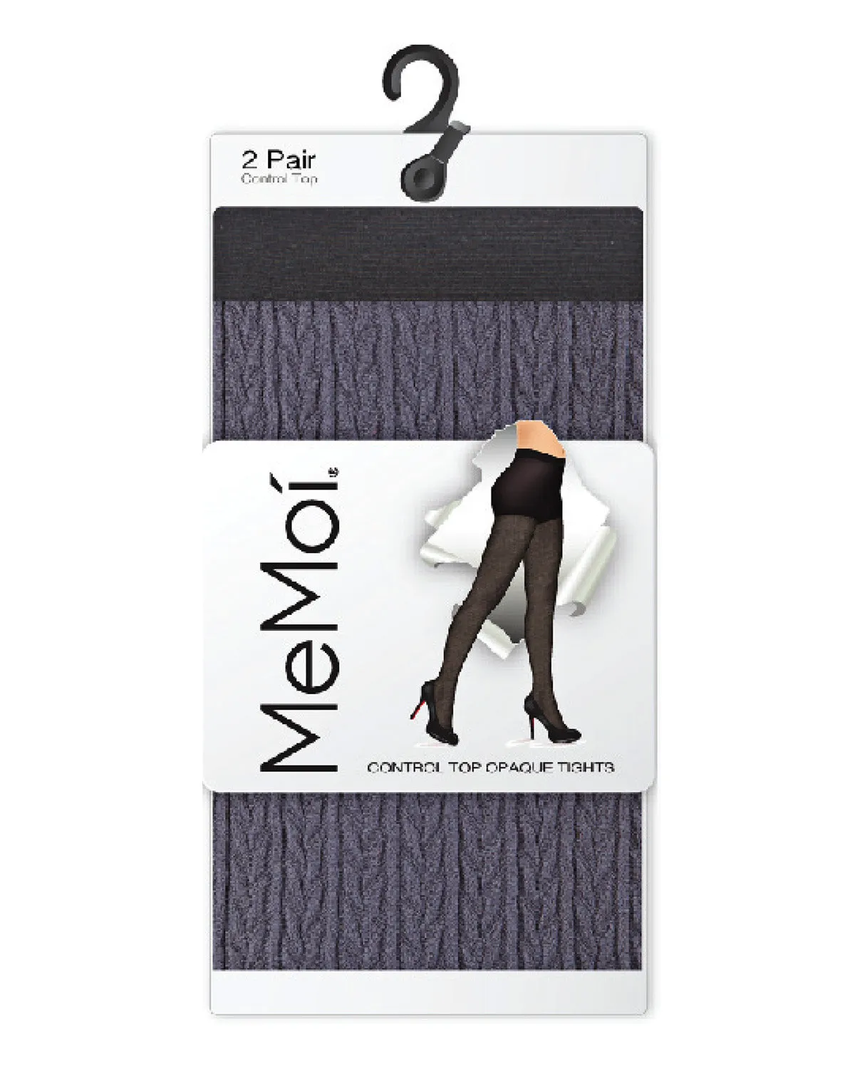 Braided Chain/Solid Control Top Tights 2 Pack sold by MeMoi product image thumbnail 4