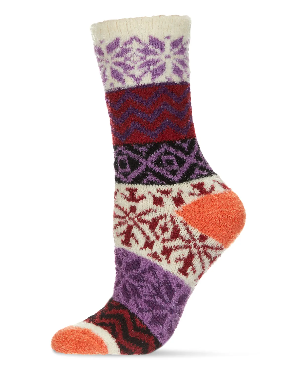 Snow Dazzle Geometric Cozy Crew Sock sold by MeMoi